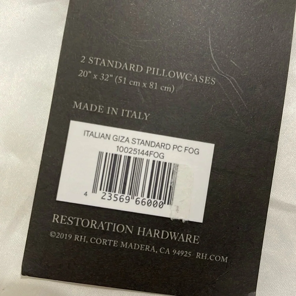 NIP- Restoration Hardware- 2 standard pillowcases